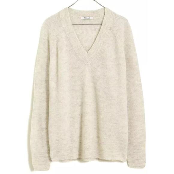 Madewell Ginny V Neck Alpaca Blend Oversized Sweater US Women's XXS New - Picture 1 of 5